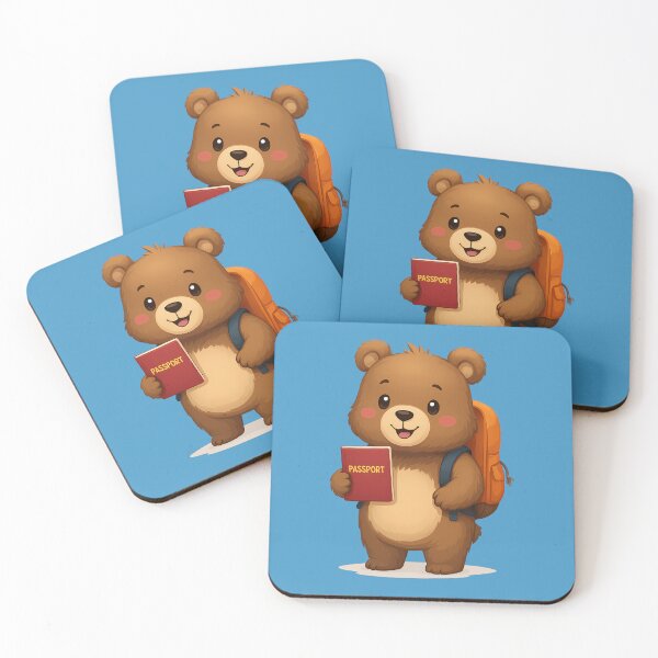 Item preview, Travel Bear with Backpack and Passport designed and sold by Fikuall.