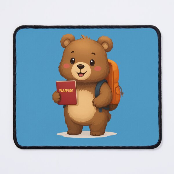 Item preview, Travel Bear with Backpack and Passport designed and sold by Fikuall.
