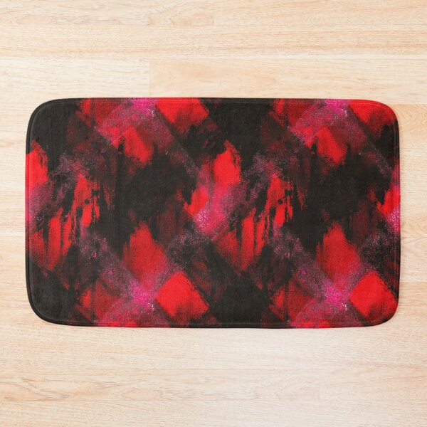 Item preview, Grunge Red Smear Abstract Plaid Texture Pattern designed and sold by bubblegoth.