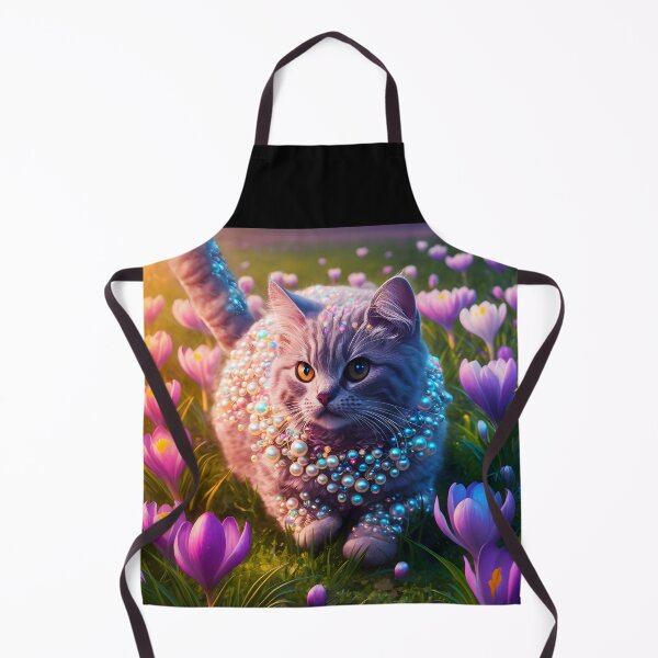 Item preview, Pearled Whiskers in the Crocus Meadow Grey tabby cat art designed and sold by EmeraldeaArt.