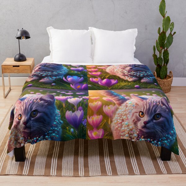 Item preview, Pearled Whiskers in the Crocus Meadow Grey tabby cat art designed and sold by EmeraldeaArt.