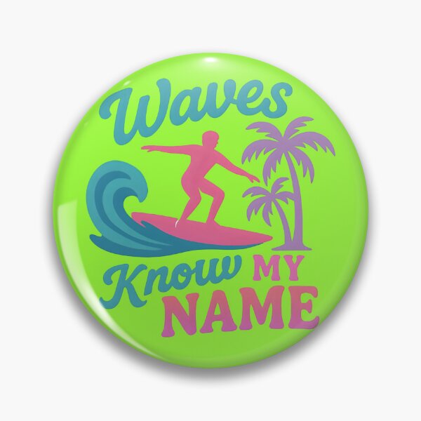 Item preview, Waves Know My Name – Retro Surf Style Summer T-Shirt Design designed and sold by Maximilianos.