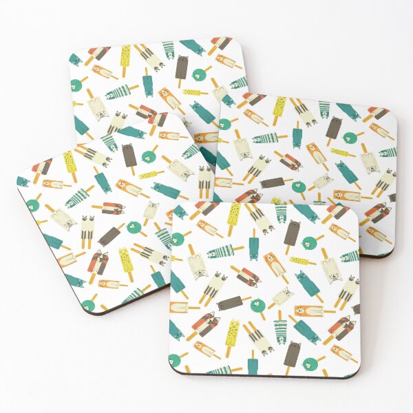 Item preview, Catsicles Pattern – Whimsical Cat Popsicles in 9 Frosty Flavors	 designed and sold by Victor Shadehorn.