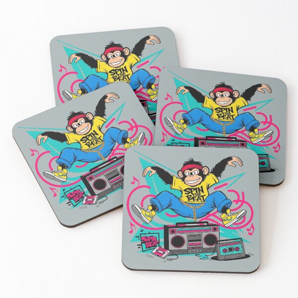 Item preview, Spin the Beat – Retro Breakdance Monkey Cartoon designed and sold by BukJus.
