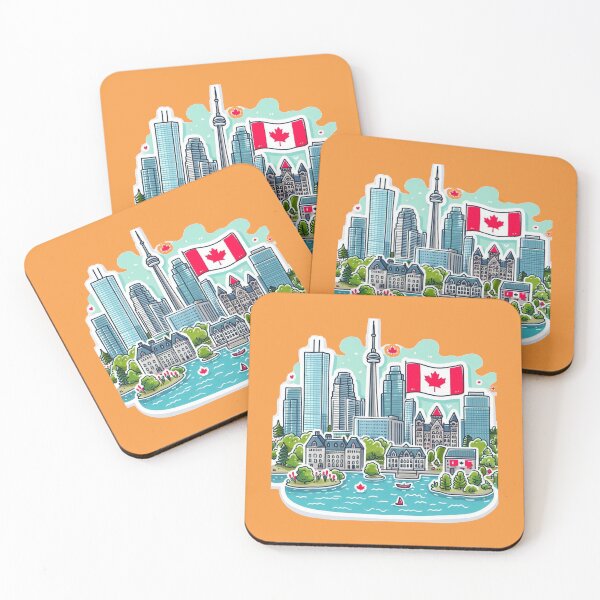 Item preview, Dundas & Queen Toronto Canada Minimalist Watercolor Cityscape Sticker,  designed and sold by PaintMeWorld.