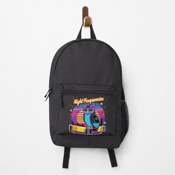 Item preview, Night Frequencies – Synthwave Owl on Neon Rooftop designed and sold by BukJus.