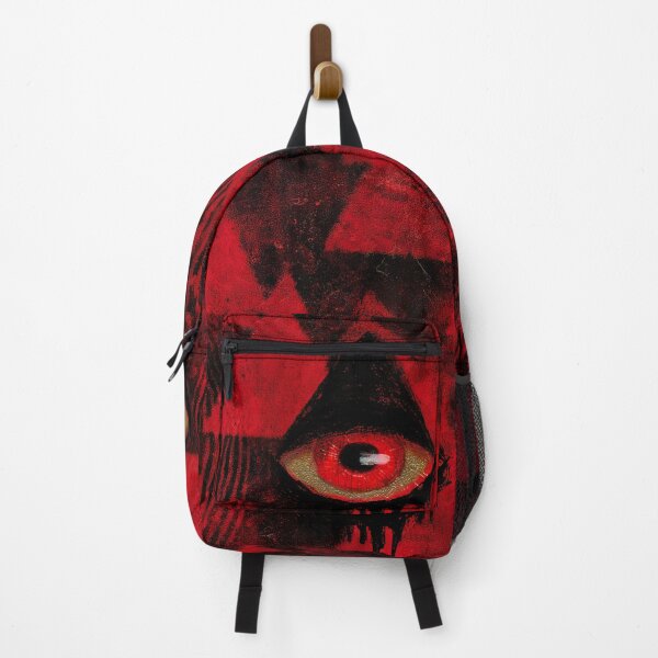 Item preview, Red Eye Symbol in Grunge Triangle Pattern designed and sold by bubblegoth.