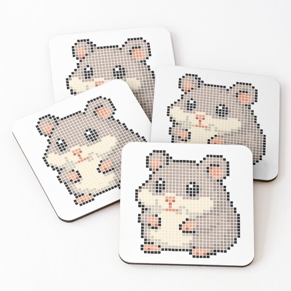 Artikelvorschau, Verpixelter Hamster (blau) entworfen und verkauft von Brain Fart Buffet.