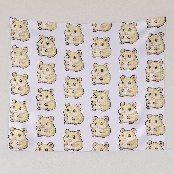 Item preview, Pixeled hamster (Yellow) designed and sold by Brain Fart Buffet.