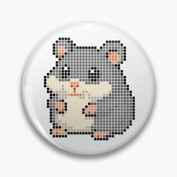 Item preview, Pixeled hamster (dark grey) designed and sold by Brain Fart Buffet.