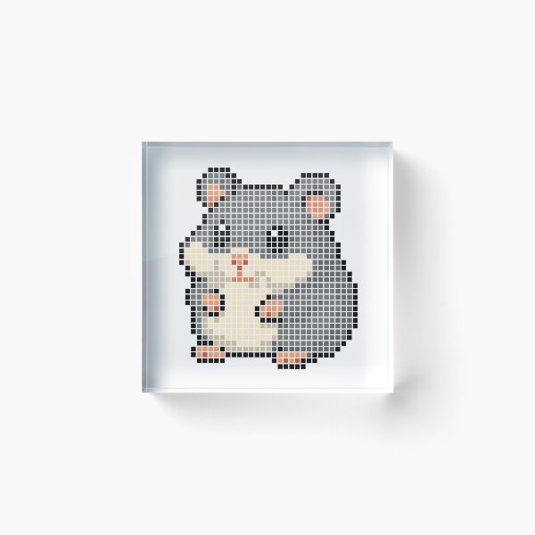 Item preview, Pixeled hamster (dark grey) designed and sold by Brain Fart Buffet.