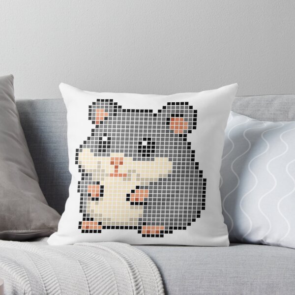 Item preview, Pixeled hamster (dark grey) designed and sold by Brain Fart Buffet.