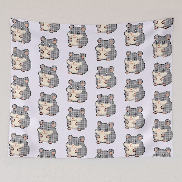 Item preview, Pixeled hamster (dark grey) designed and sold by Brain Fart Buffet.