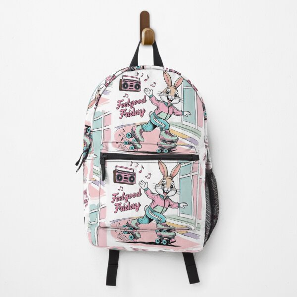 Item preview, Feelgood Friday – Roller Skating Bunny with Headphones | Retro Vibe Hop designed and sold by BukJus.