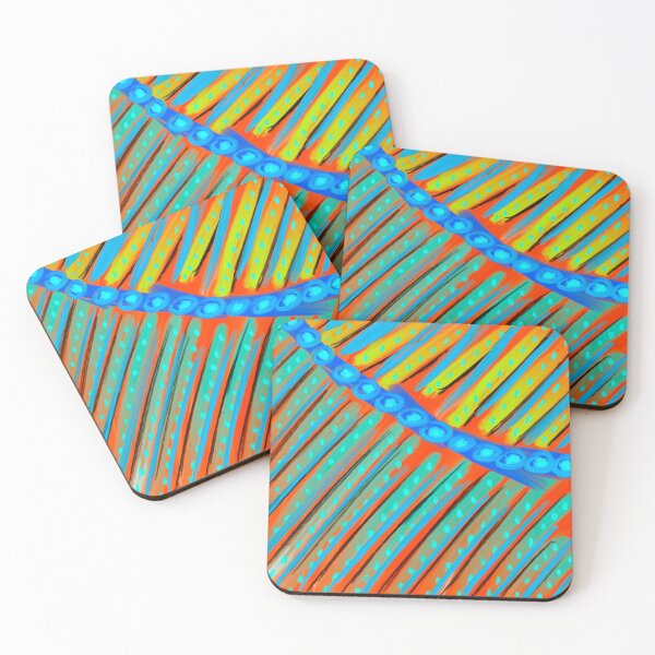 Item preview, Electric Flow – Pattern astratto dinamico in arancione e blu neon designed and sold by SUFT.