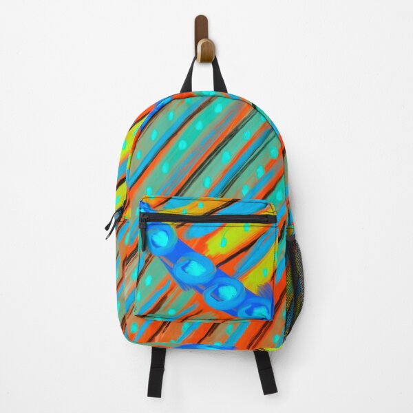 Item preview, Electric Flow – Pattern astratto dinamico in arancione e blu neon designed and sold by SUFT.