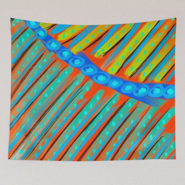 Item preview, Electric Flow – Pattern astratto dinamico in arancione e blu neon designed and sold by SUFT.