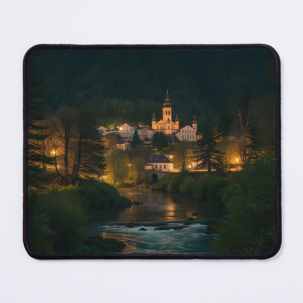 Item preview, Moonlit Serenity Over the Riverside Village designed and sold by Z33MA.