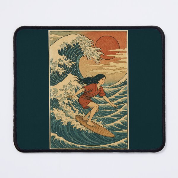Item preview, Oriental Surfin' gril poster designed and sold by Balnyo.