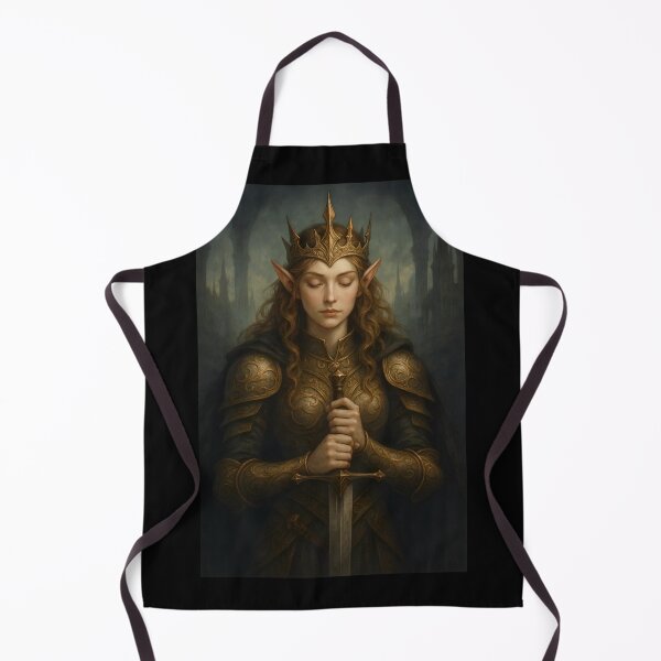 Item preview, Elven Warrior Queen in Golden Armor – Fantasy Royal Portrait designed and sold by Amr Siam.