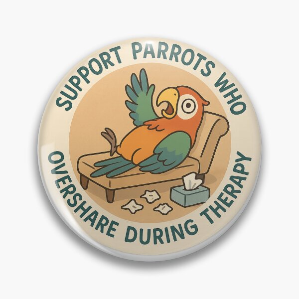 Item preview, Support Parrots Who Overshare in Therapy – Funny Animal Sticker designed and sold by TenderCritters.