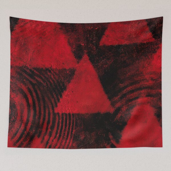 Item preview, Distressed Red Triangles With Echo Marks Pattern designed and sold by bubblegoth.