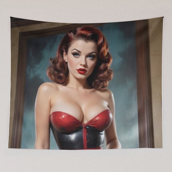 Item preview, Vintage 1940's Dom Red Head Pin Up designed and sold by MissSaylor.