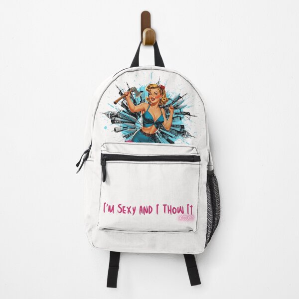 Item preview, Blonde I'm sexy and I throw it backpack  - Axe Knife Hatchet Throwing T-Shirt Gifts designed and sold by Bad Girlz Axe.