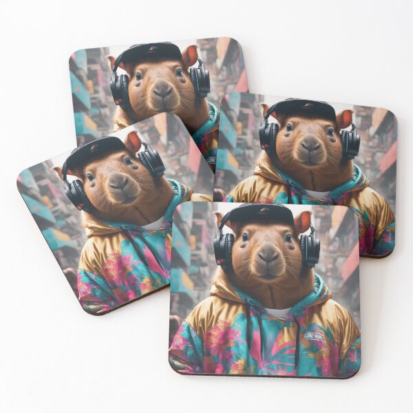 Item preview, capibara DJ, streetwear style  designed and sold by elkuni.