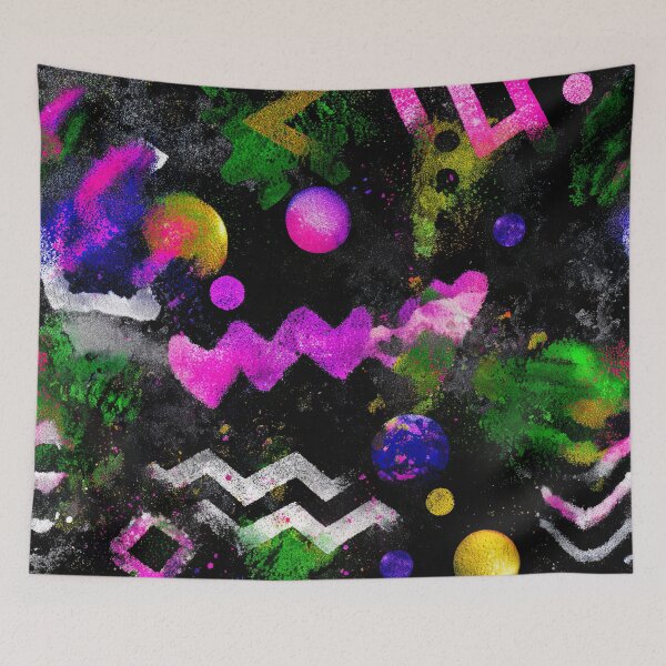 Item preview, Spray Painted Neon Zigzag Chaos Pattern designed and sold by bubblegoth.