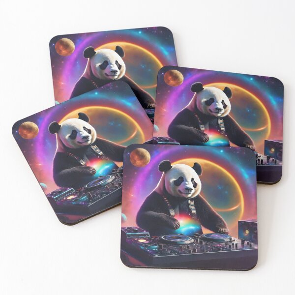 Item preview, panda bear DJ, cosmic style designed and sold by elkuni.
