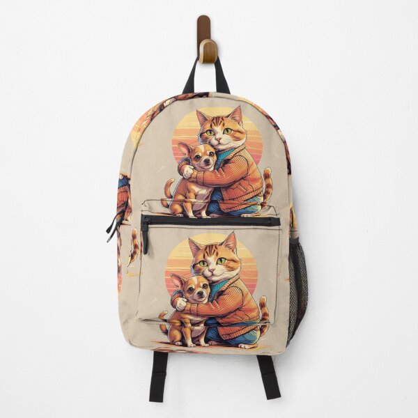 Item preview, Retro Hug – Cat and Dog in Warm 80s Embrace designed and sold by BukJus.