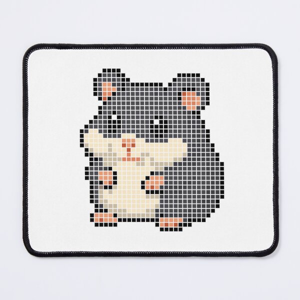 Item preview, Pixeled hamster (black) designed and sold by Brain Fart Buffet.