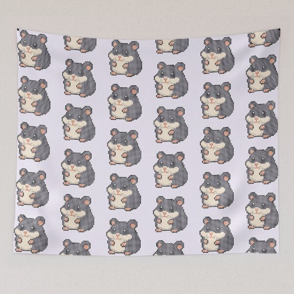Item preview, Pixeled hamster (black) designed and sold by Brain Fart Buffet.