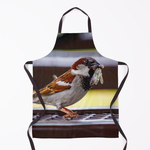 Item preview, House Sparrow with a dragonfly for lunch designed and sold by Split2ndPhotos.
