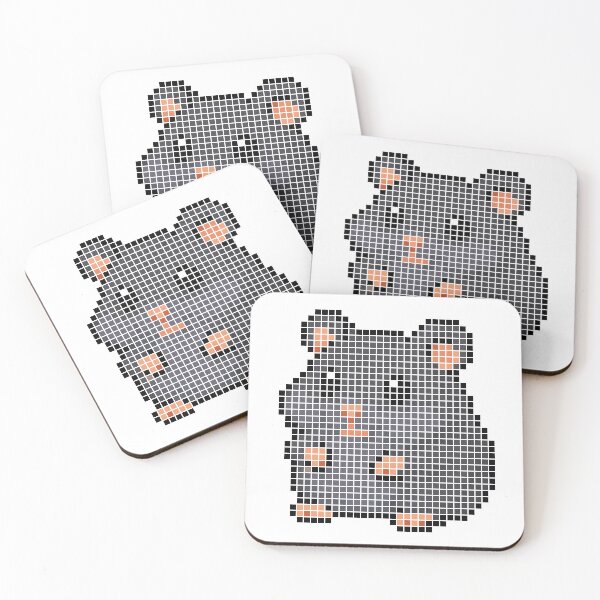 Item preview, Pixeled hamster (all black) designed and sold by Brain Fart Buffet.