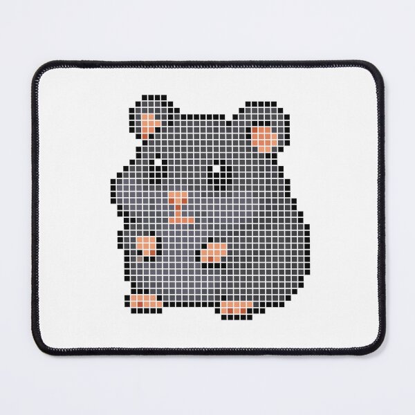 Item preview, Pixeled hamster (all black) designed and sold by Brain Fart Buffet.