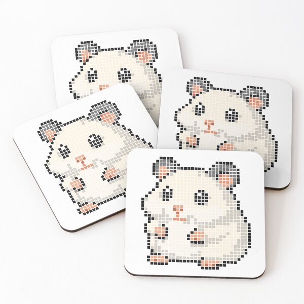 Artikelvorschau, Pixelhamster (weiße dunkle Ohren) entworfen und verkauft von Brain Fart Buffet.