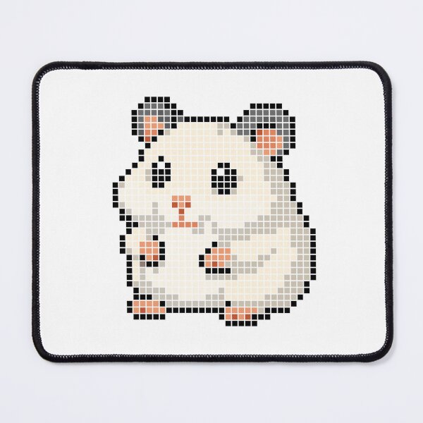 Item preview, Pixeled hamster (white dark ears) designed and sold by Brain Fart Buffet.