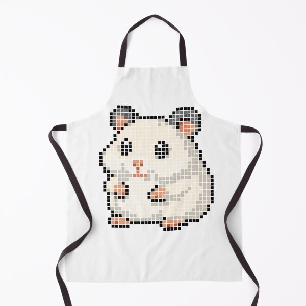 Item preview, Pixeled hamster (white dark ears) designed and sold by Brain Fart Buffet.