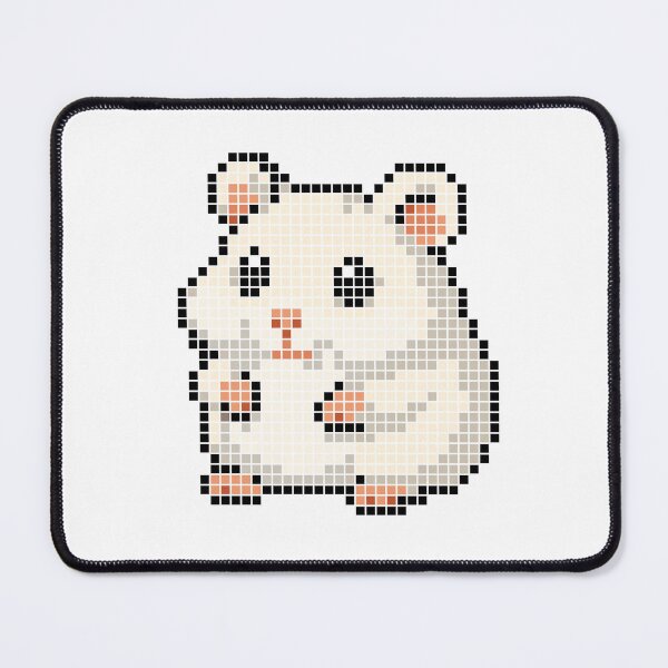 Item preview, Pixeled hamster (white) designed and sold by Brain Fart Buffet.