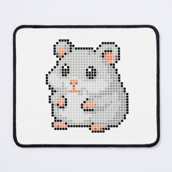 Item preview, Pixeled hamster (silver) designed and sold by Brain Fart Buffet.