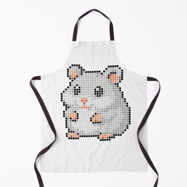 Item preview, Pixeled hamster (silver) designed and sold by Brain Fart Buffet.