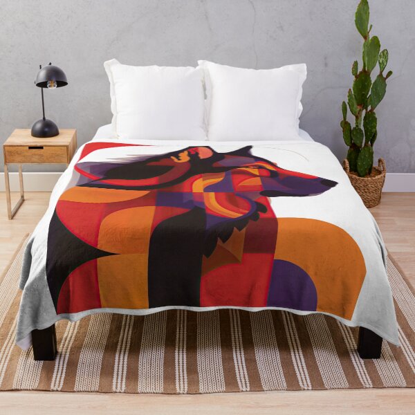 Item preview, Geometric Fire Wolf – Abstract Vibrant Animal Art with Bold Colors designed and sold by ForeverPrintsOK.