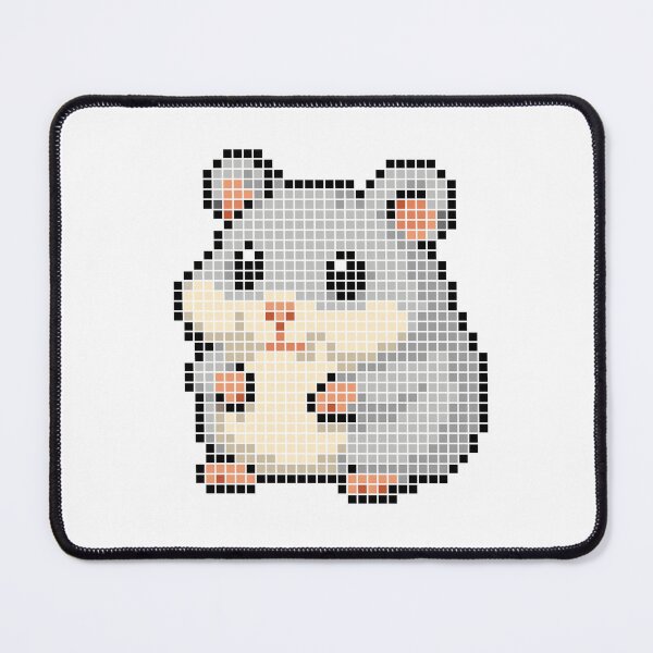 Item preview, Pixeled hamster (light grey) designed and sold by Brain Fart Buffet.