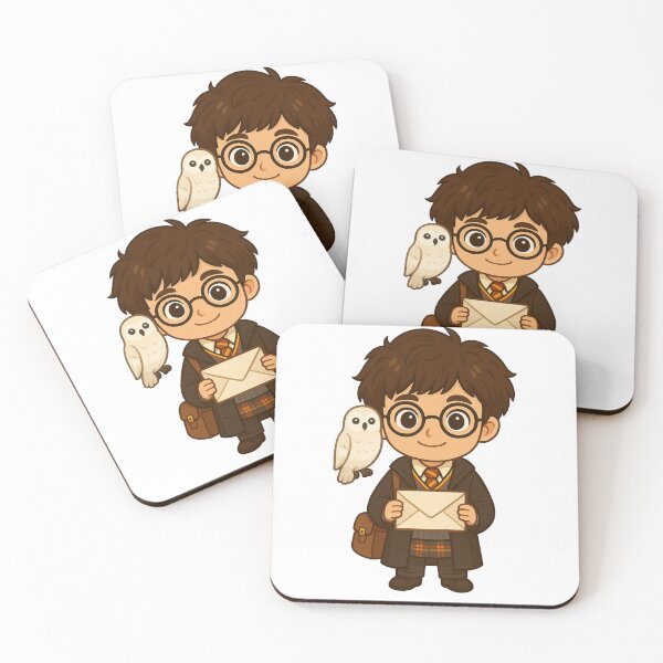 Item preview, Cute Wizard Boy with Owl and Magic Letter - Chibi Style Cartoon Design designed and sold by Greemo03.