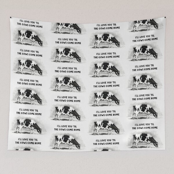 Item preview, Love You 'Til the Cows Come Home, with Drawing of Holstein Dairy Cow designed and sold by JoyfulWhimsy.