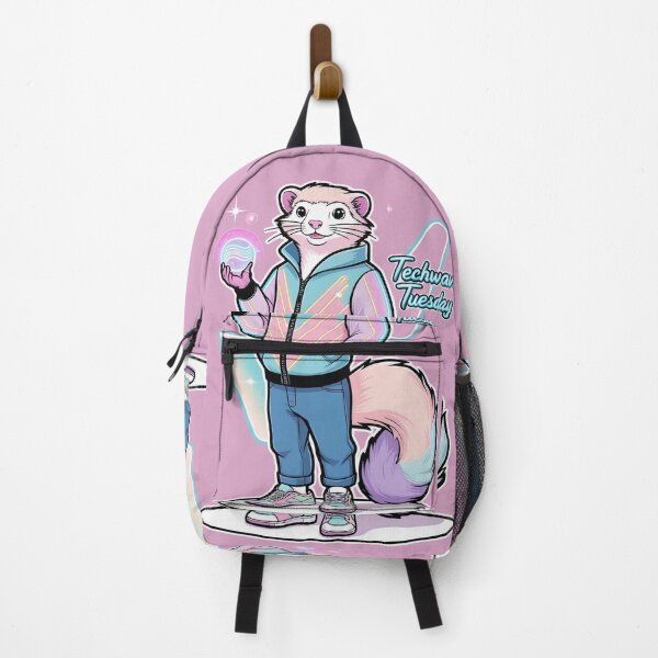Item preview, Cyber Ferret – Softwave Spark | Pastel Techwave Animal Art designed and sold by BukJus.