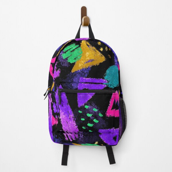 Item preview, Retro Crayon Scribble with Neon Triangles Pattern designed and sold by bubblegoth.