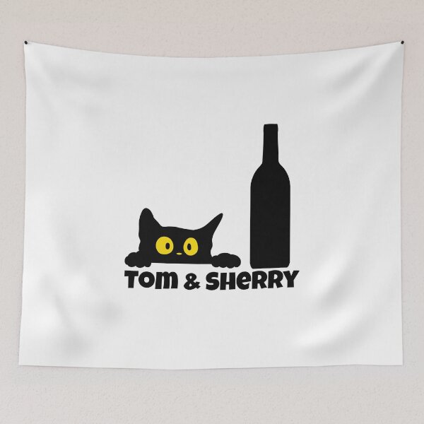 Item preview, Funny Tom & Sherry Cat & Wine Pun Design designed and sold by GorinART.